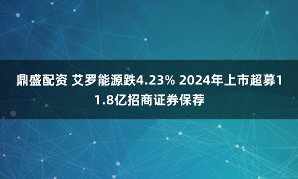 鼎盛配资 艾罗能源跌4.23% 2024年上市超募11.8亿招商证券保荐